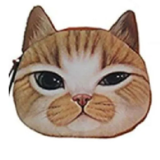 POLLY Earrings G82 Cute Orange Kitty Cat Zipper Bag