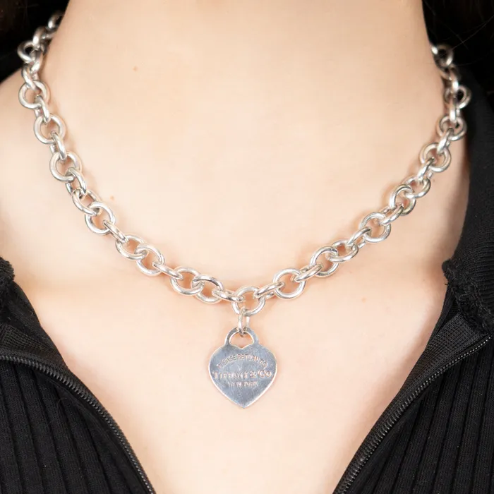 PreOwned Tiffany Co Return To Tiffany Heart Tag Necklace Tiffany Co Necklaces PreOwned Tiffany Co Return To Tiffany Heart Tag Necklace Tiffany Co Necklaces