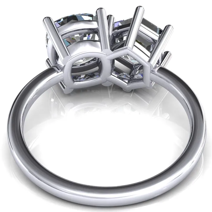 Rings Fire Brilliance 7mm Cushion 7mm Hexagon TwoStone Center Toi Et Moi Ring