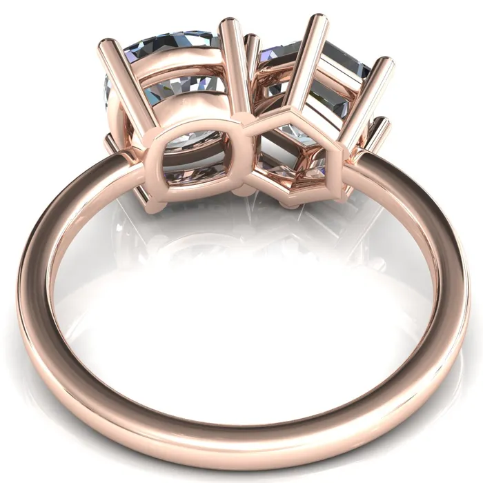 Rings Fire Brilliance 7mm Cushion 7mm Hexagon TwoStone Center Toi Et Moi Ring
