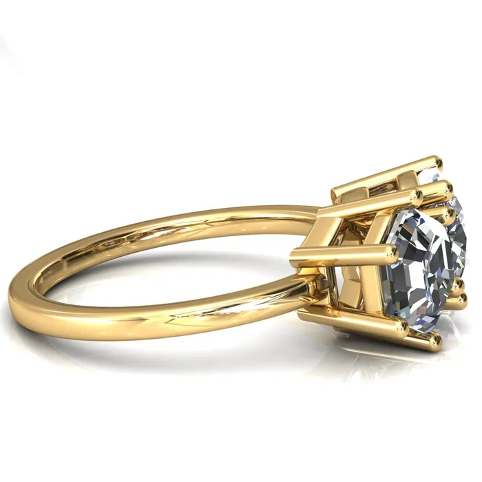 Rings Fire Brilliance 7mm Cushion 7mm Hexagon TwoStone Center Toi Et Moi Ring