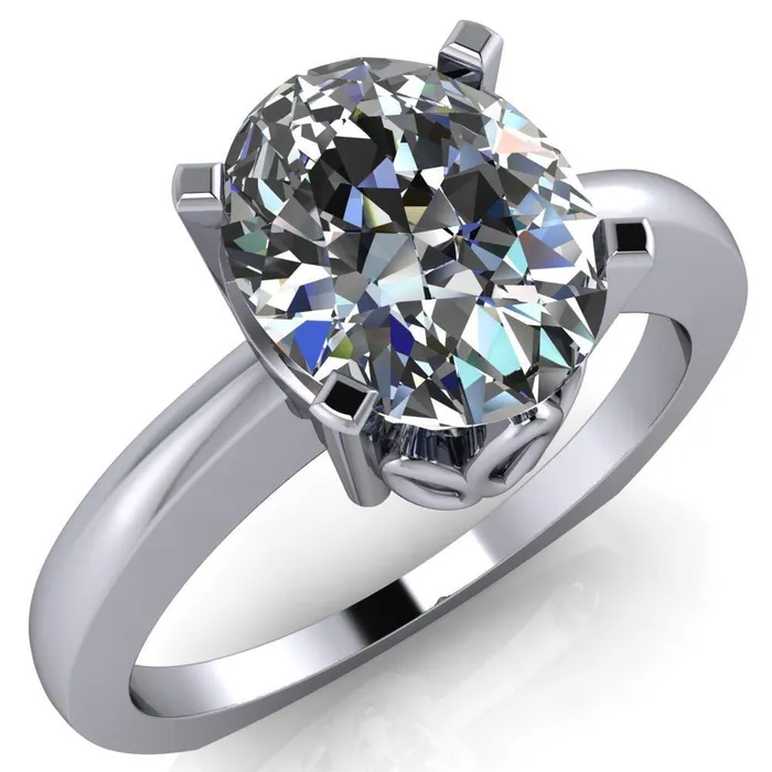 Rings Fire Brilliance Oreli Oval Center Stone 4 Prong Basket Setting