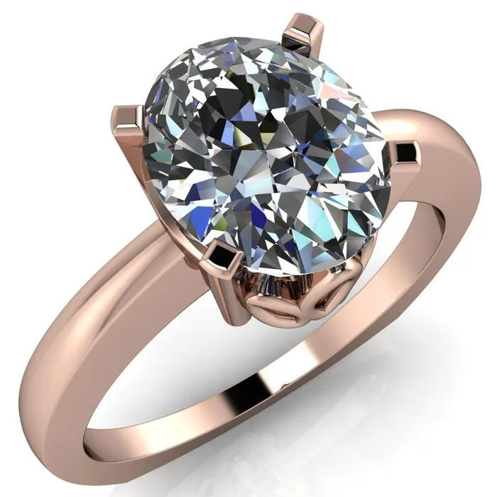 Rings Fire Brilliance Oreli Oval Center Stone 4 Prong Basket Setting
