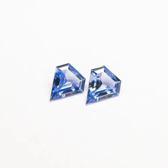 Rings Misfit Gems 023cttw 2pc 393x345x131mm 398x350x141mm Shield Step Cut Sapphire Matching Pair 2338901