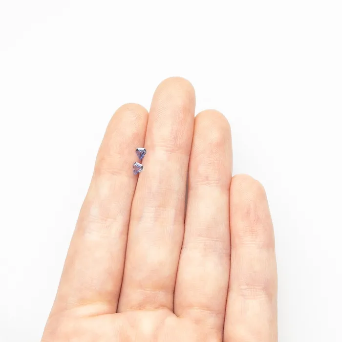 Rings Misfit Gems 023cttw 2pc 393x345x131mm 398x350x141mm Shield Step Cut Sapphire Matching Pair 2338901