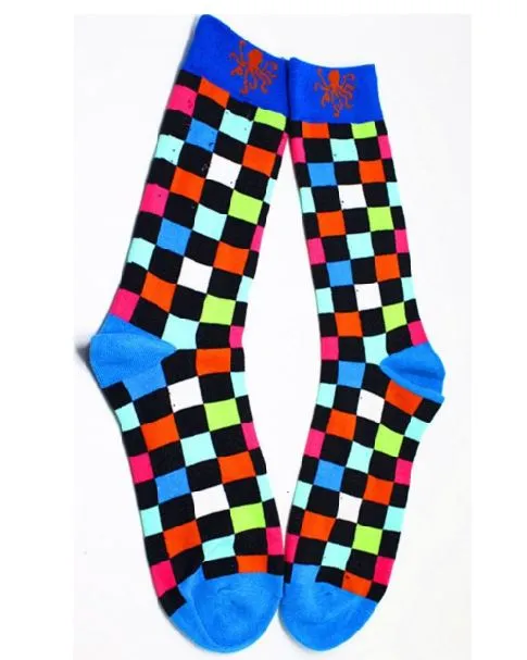 SF983 Multi Color Squares Octopus Socks POLLY Necklaces