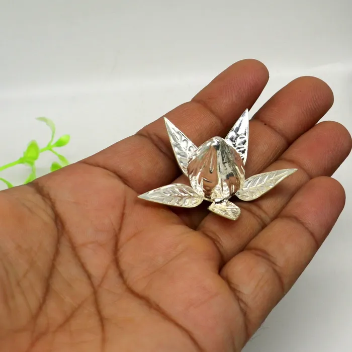 Solid sterling silver handmade gorgeous coconut with betel leaf excellent silver utensils silver article puja accessories art temple art67 TRIBAL ORNAMENTS Necklaces