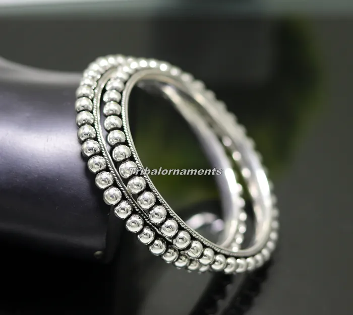 TRIBAL ORNAMENTS Bracelets 925 sterling silver amazing silver beaded bangle bracelet excellent custom made oxidized personalized bangle jewelry for belly dance ba55 TRIBAL ORNAMENTS Bracelets 925 sterling silver amazing silver beaded bangle bracelet excellent custom made oxidized personalized bangle jewelry for belly dance ba55