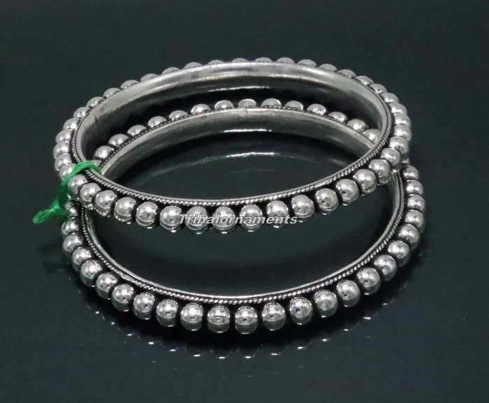 TRIBAL ORNAMENTS Bracelets 925 sterling silver amazing silver beaded bangle bracelet excellent custom made oxidized personalized bangle jewelry for belly dance ba55 TRIBAL ORNAMENTS Bracelets 925 sterling silver amazing silver beaded bangle bracelet excellent custom made oxidized personalized bangle jewelry for belly dance ba55