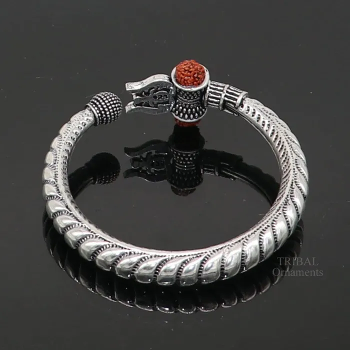 TRIBAL ORNAMENTS Bracelets 925 sterling silver handmade lord shiva Babubali kada bangle bracelet best Shiva trident trishul kada mens gifting jewelry RNSK470 TRIBAL ORNAMENTS Bracelets 925 sterling silver handmade lord shiva Babubali kada bangle bracelet best Shiva trident trishul kada mens gifting jewelry RNSK470
