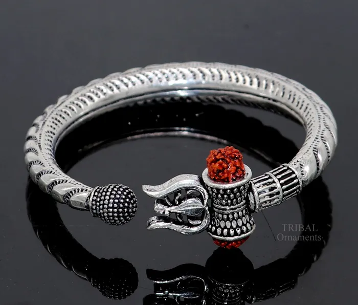 TRIBAL ORNAMENTS Bracelets 925 sterling silver handmade lord shiva Babubali kada bangle bracelet best Shiva trident trishul kada mens gifting jewelry RNSK470 TRIBAL ORNAMENTS Bracelets 925 sterling silver handmade lord shiva Babubali kada bangle bracelet best Shiva trident trishul kada mens gifting jewelry RNSK470