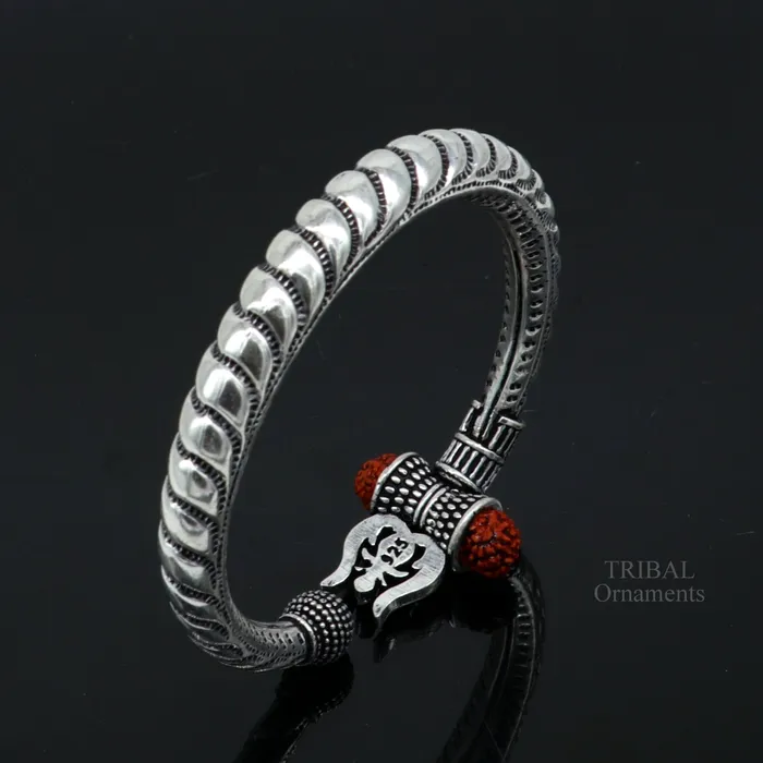 TRIBAL ORNAMENTS Bracelets 925 sterling silver handmade lord shiva Babubali kada bangle bracelet best Shiva trident trishul kada mens gifting jewelry RNSK470 TRIBAL ORNAMENTS Bracelets 925 sterling silver handmade lord shiva Babubali kada bangle bracelet best Shiva trident trishul kada mens gifting jewelry RNSK470