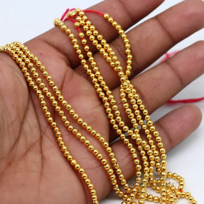 TRIBAL ORNAMENTS Necklaces lot 20 pieces 3mm gold beads Vintage handmade loose beads ethnic designer 22k yellow gold beads or ball for custom jewelry making bd25 TRIBAL ORNAMENTS Necklaces lot 20 pieces 3mm gold beads Vintage handmade loose beads ethnic designer 22k yellow gold beads or ball for custom jewelry making bd25