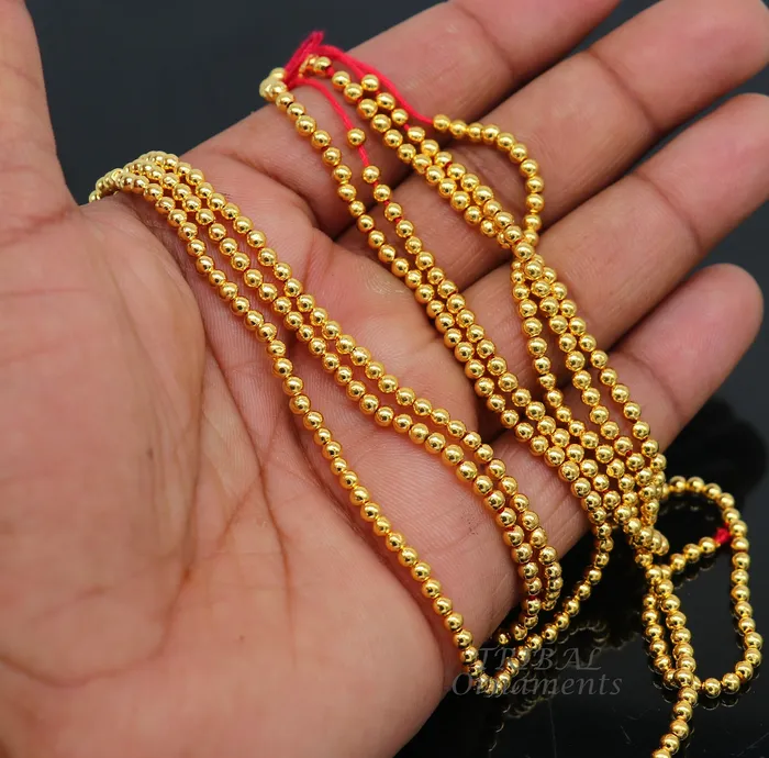 TRIBAL ORNAMENTS Necklaces lot 20 pieces 3mm gold beads Vintage handmade loose beads ethnic designer 22k yellow gold beads or ball for custom jewelry making bd25 TRIBAL ORNAMENTS Necklaces lot 20 pieces 3mm gold beads Vintage handmade loose beads ethnic designer 22k yellow gold beads or ball for custom jewelry making bd25