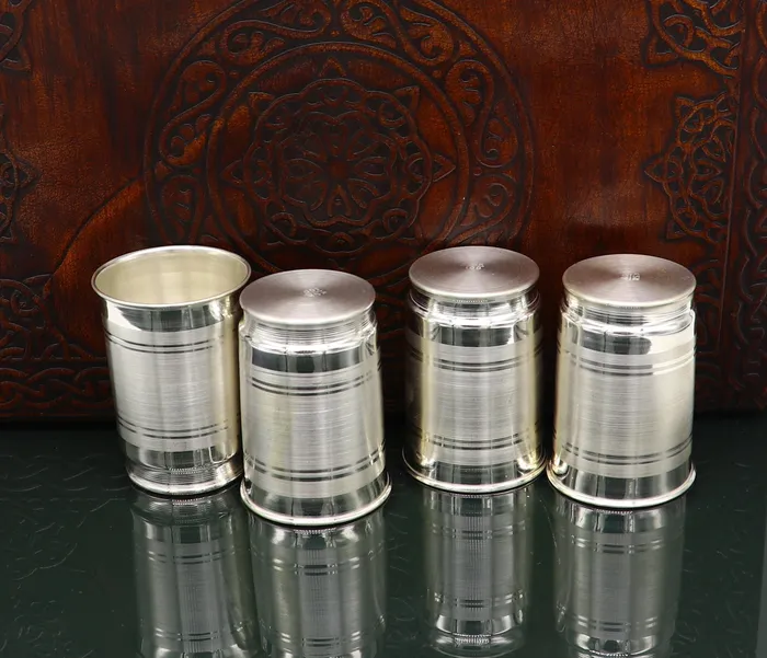 TRIBAL ORNAMENTS Rings 999 silver handmade baby glass set watermilk Glass tumbler best gifting silver vodka glass wine glass set baby feeding utensils sv134 TRIBAL ORNAMENTS Rings 999 silver handmade baby glass set watermilk Glass tumbler best gifting silver vodka glass wine glass set baby feeding utensils sv134