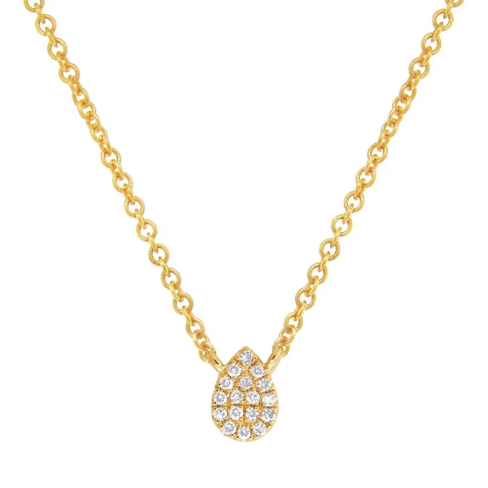 14K Yellow Gold Diamond Necklace Pear Design Meierotto Jewelers Necklaces