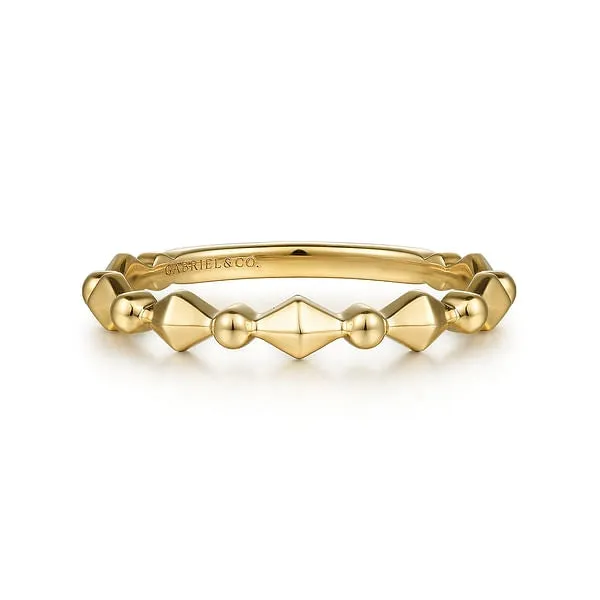 14K Yellow Gold Fancy Band Gabriel Co Rings