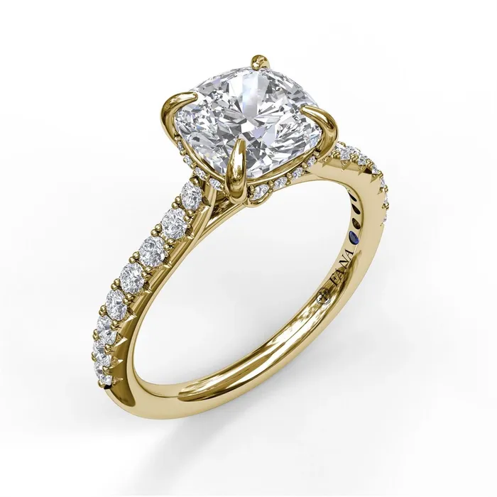 14K Yellow Gold Semi Mount Ring Fana Rings