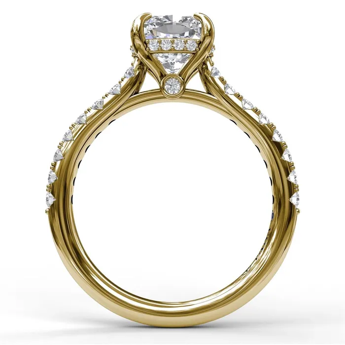 14K Yellow Gold Semi Mount Ring Fana Rings