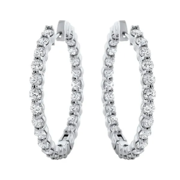 14kt White Gold Hoop Earrings 500ct Diamonds EA17626 Diamond Source NYC Earrings