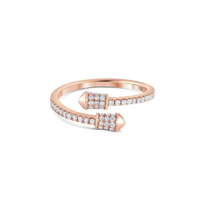 18k Rose Gold 030ctw Diamond Pointed Swirl Ring CJ Charles Jewelers Rings 18k Rose Gold 030ctw Diamond Pointed Swirl Ring CJ Charles Jewelers Rings