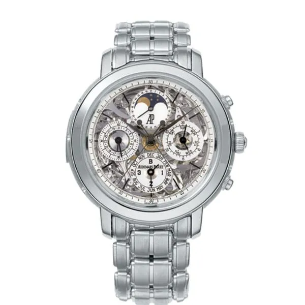Audemars Piguet Bracelets Audemars Piguet Jules Audemars Grande Complication 42mm Mens Watch Ref 26023PTOO1138PT01 Transparent Sapphire Chronograph Moonphase Dial Platinum Bracelet Audemars Piguet Bracelets Audemars Piguet Jules Audemars Grande Complication 42mm Mens Watch Ref 26023PTOO1138PT01 Transparent Sapphire Chronograph Moonphase Dial Platinum Bracelet