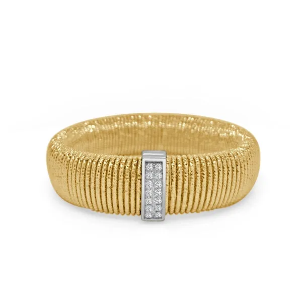Bracelets Frederic Sage Frederic Sage 18K Yellow Gold Large Venezia Strech Bracelet with White Gold Diamond Section Bracelets Frederic Sage Frederic Sage 18K Yellow Gold Large Venezia Strech Bracelet with White Gold Diamond Section