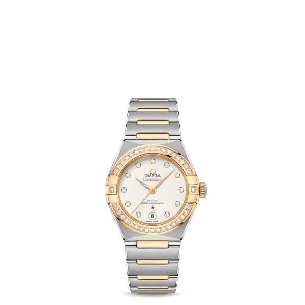 Bracelets Omega Constellation 29mm Watch Ref 13125292052002 Silver Diamond Index Dial Diamond Bezel Two Tone Stainless Steel 18K Yellow Gold Bracelet Omega Bracelets Omega Constellation 29mm Watch Ref 13125292052002 Silver Diamond Index Dial Diamond Bezel Two Tone Stainless Steel 18K Yellow Gold Bracelet Omega