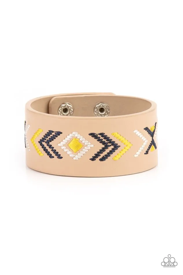 Bracelets Paparazzi Bracelet Cliff Glyphs Yellow Paparazzi Jewelry Bracelets Paparazzi Bracelet Cliff Glyphs Yellow Paparazzi Jewelry