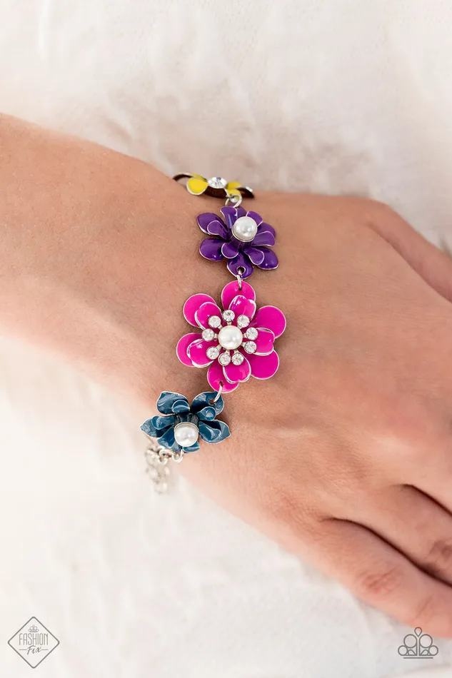 Bracelets Paparazzi Bracelet Flower Patch Fantasy Multi Paparazzi Jewelry