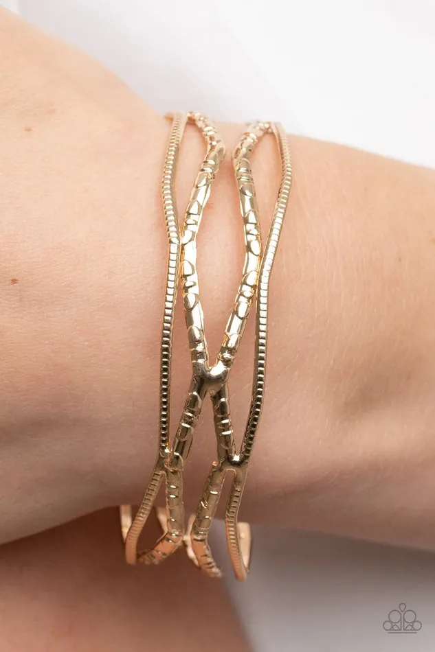 Bracelets Paparazzi Jewelry Paparazzi Bracelet A Narrow ESCAPADE Gold