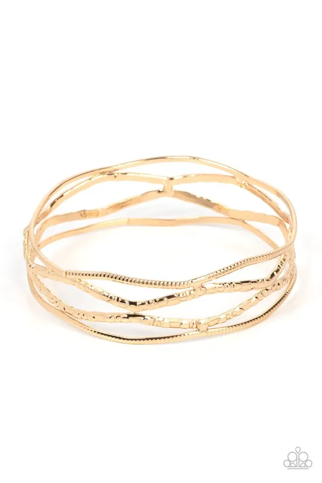 Bracelets Paparazzi Jewelry Paparazzi Bracelet A Narrow ESCAPADE Gold Bracelets Paparazzi Jewelry Paparazzi Bracelet A Narrow ESCAPADE Gold