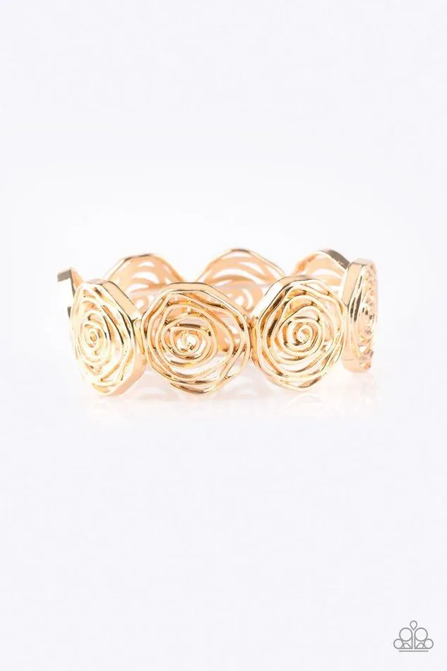 Bracelets Paparazzi Jewelry Paparazzi Bracelet Beat Around The ROSEBUSH Gold