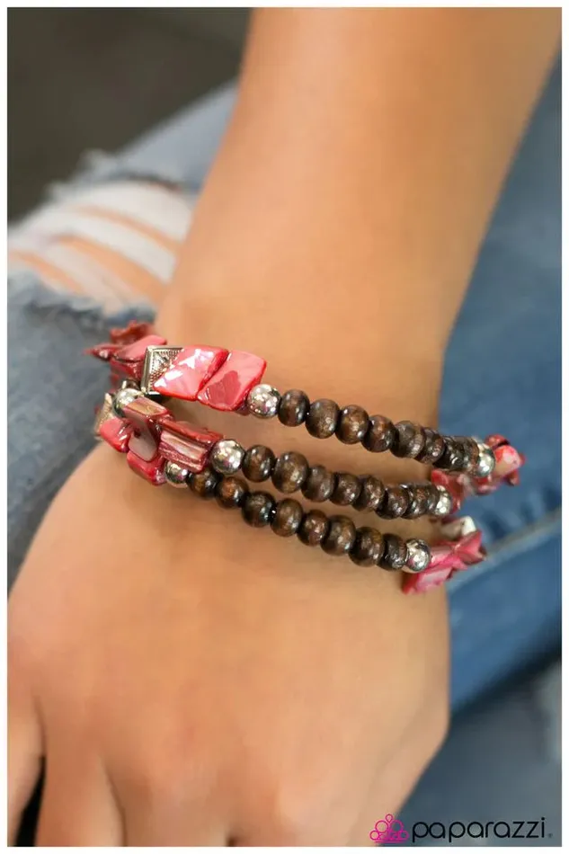 Bracelets Paparazzi Jewelry Paparazzi Bracelet Downward Spiral Red