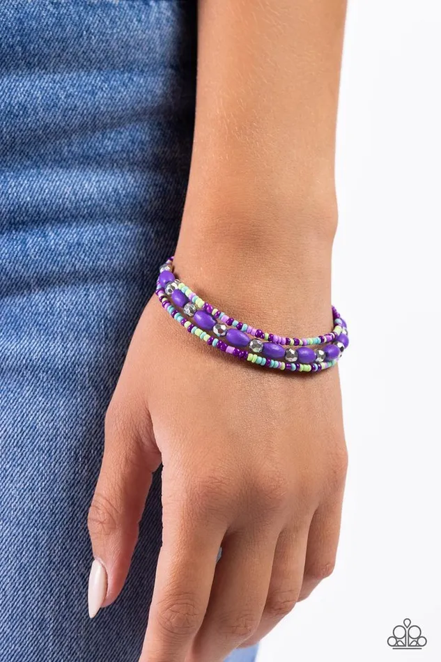 Bracelets Paparazzi Jewelry Paparazzi Bracelet For WOOD Measure Purple