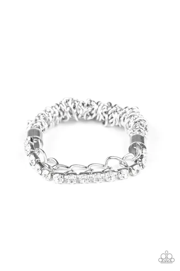 Bracelets Paparazzi Jewelry Paparazzi Bracelet Glamour Grid White