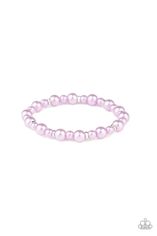 Bracelets Paparazzi Jewelry Paparazzi Bracelet Powder and Pearls Purple