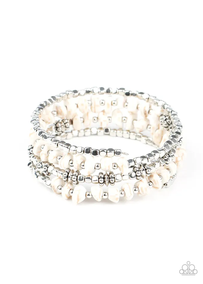 Bracelets Paparazzi Jewelry Paparazzi Bracelet Rockin Renegade White