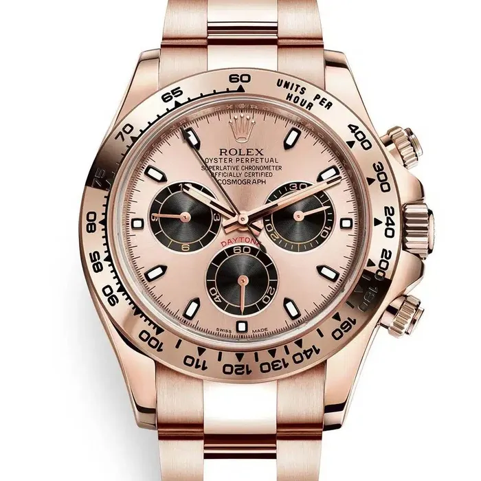 Bracelets Rolex Cosmograph Daytona 40mm Ref 1165050009 Rose Black Index Dial 18K Rose Gold Oyster Bracelet Mens Watch Rolex