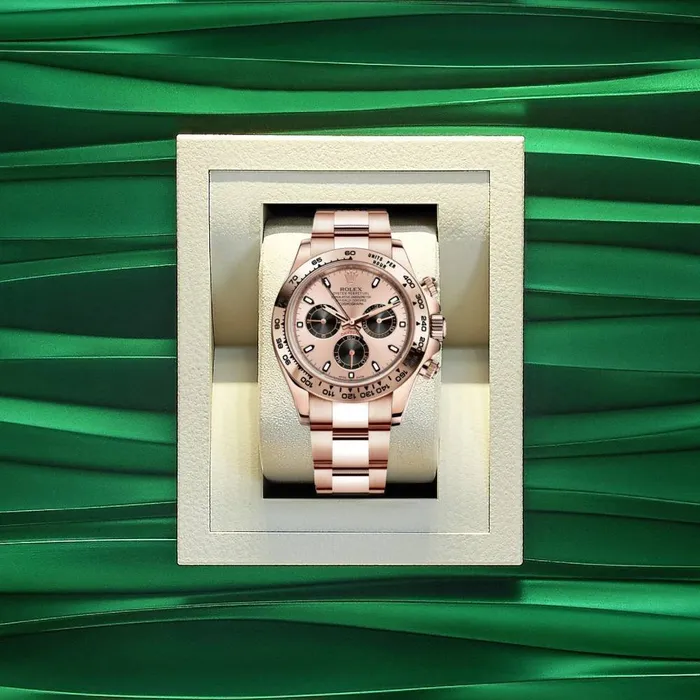Bracelets Rolex Cosmograph Daytona 40mm Ref 1165050009 Rose Black Index Dial 18K Rose Gold Oyster Bracelet Mens Watch Rolex