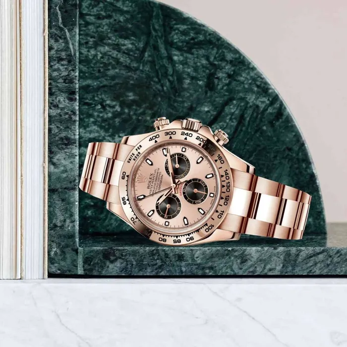 Bracelets Rolex Cosmograph Daytona 40mm Ref 1165050009 Rose Black Index Dial 18K Rose Gold Oyster Bracelet Mens Watch Rolex