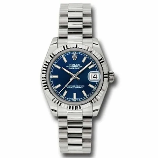 Bracelets Rolex Rolex Datejust 31mm Ref 178279 blip Blue Dial 18K White Gold President Bracelet Womens Watch Bracelets Rolex Rolex Datejust 31mm Ref 178279 blip Blue Dial 18K White Gold President Bracelet Womens Watch