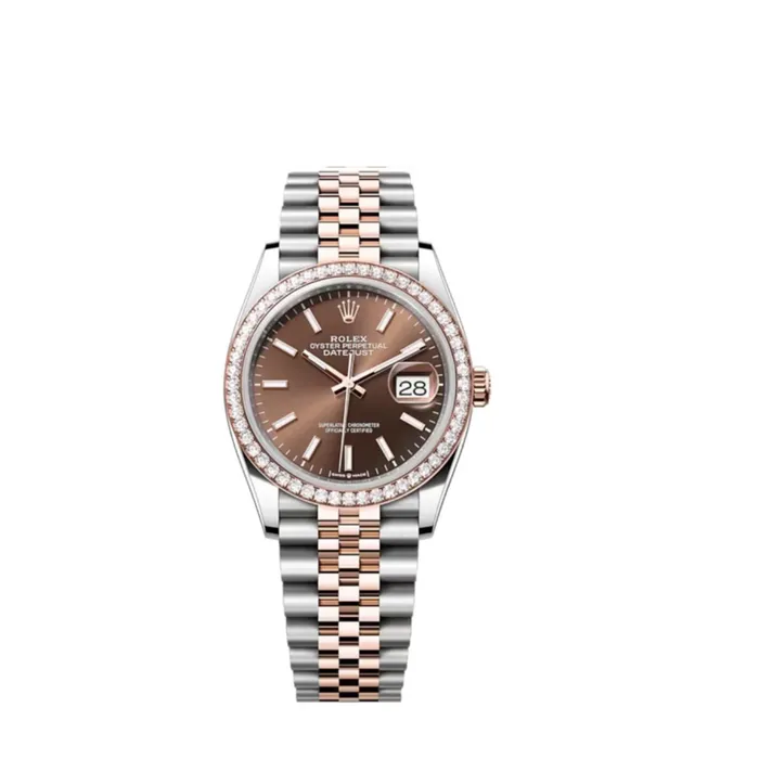 Bracelets Rolex Rolex Datejust 36mm Ref 126281RBR Chocolate Stick Dial Diamond Bezel Two Tone Stainless Steel 18K Rose Gold Jubilee Bracelet Watch Bracelets Rolex Rolex Datejust 36mm Ref 126281RBR Chocolate Stick Dial Diamond Bezel Two Tone Stainless Steel 18K Rose Gold Jubilee Bracelet Watch