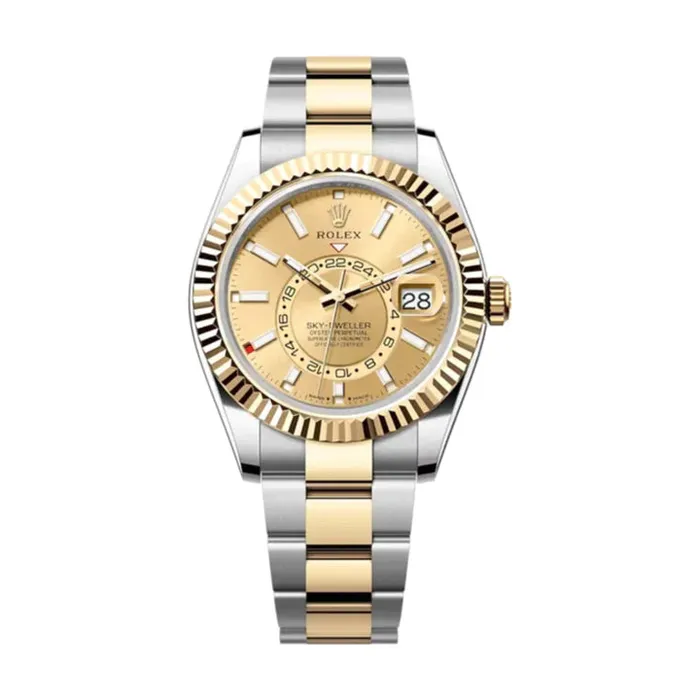 Bracelets Rolex Rolex SkyDweller 42mm Ref 336933 Champagne Stick Dial Two Tone Stainless Steel 18K Yellow Gold Oyster Bracelet Watch Bracelets Rolex Rolex SkyDweller 42mm Ref 336933 Champagne Stick Dial Two Tone Stainless Steel 18K Yellow Gold Oyster Bracelet Watch
