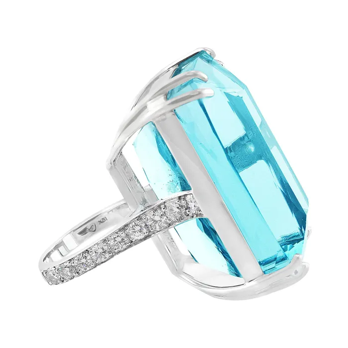 CJ Charles Jewelers Rings Platinum Impressive Aquamarine and Diamond Ring GIA Certified 13262cts CJ Charles Jewelers Rings Platinum Impressive Aquamarine and Diamond Ring GIA Certified 13262cts