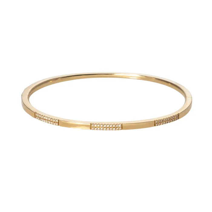 Croghans PreStyled Sets 20ctw Diamond Pav 14K Yellow Gold Bangle