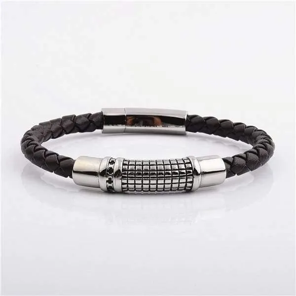 Diamond Source NYC Bracelets Stainless Steel Clasp With Real Cow Leather Bracelet Dark Brown Diamond Source NYC Bracelets Stainless Steel Clasp With Real Cow Leather Bracelet Dark Brown
