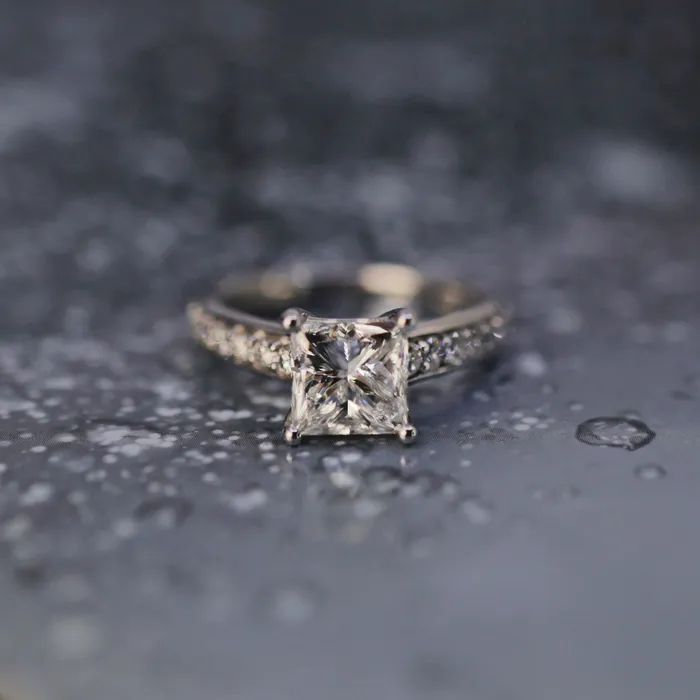 Diamond Source NYC Rings Pleasing Radiant Cut Diamond Engagement Ring 14k White Gold 380ct of TDW Diamond Source NYC Rings Pleasing Radiant Cut Diamond Engagement Ring 14k White Gold 380ct of TDW