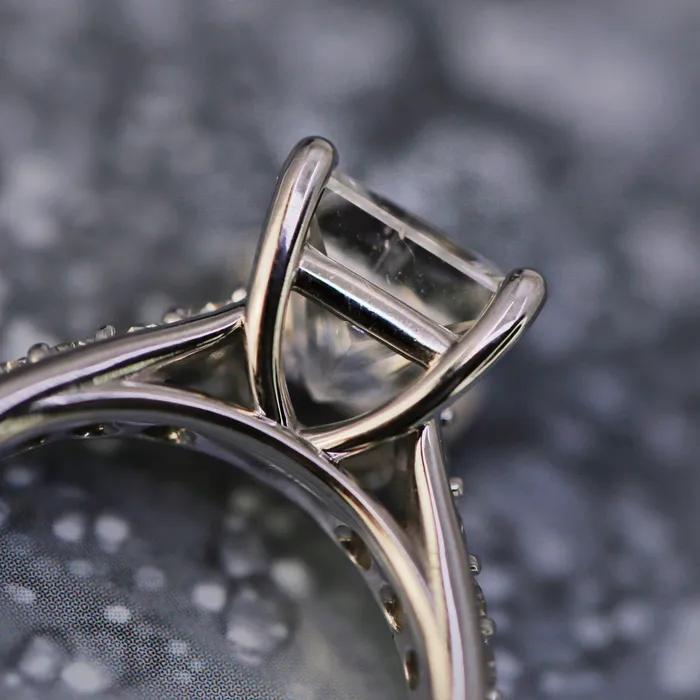 Diamond Source NYC Rings Pleasing Radiant Cut Diamond Engagement Ring 14k White Gold 380ct of TDW