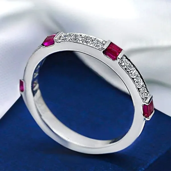 Diamond Source NYC Rings Unique HalfWay Eternity Diamond Ring KR105481